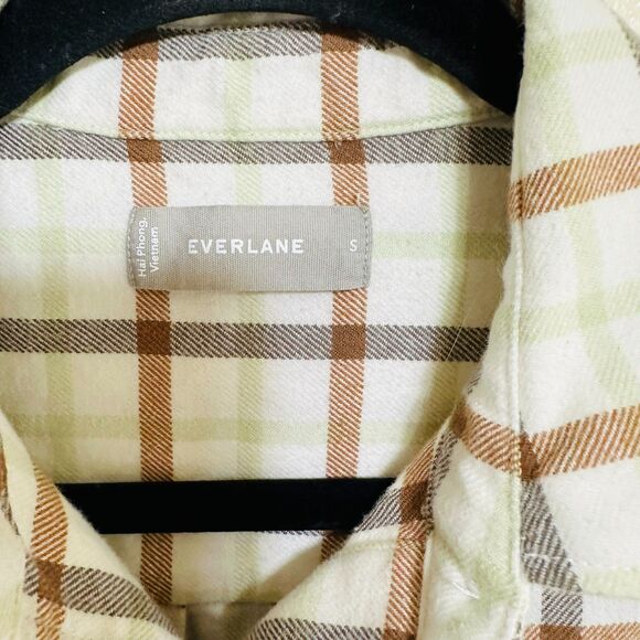 Everlane Women's Boxy Flannel Button Down Shirt Cuffed Sleeve Oversized, Size S - Picture 3 of 5